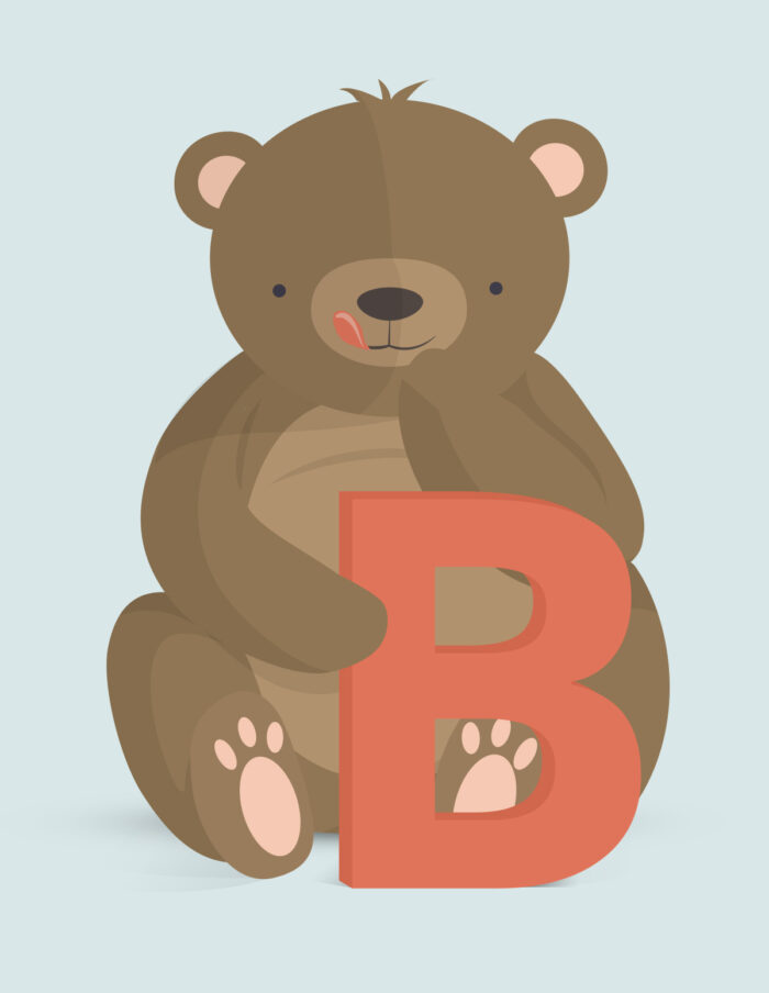 B for bjørn - Bogstavplakater fra Bogstavzoo