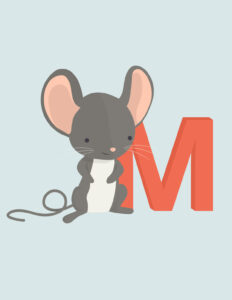 M for mus | Bogstavplakater fra Bogstavzoo