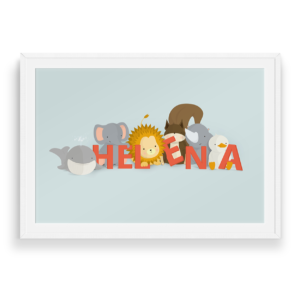 Helena navneplakat fra Bogstavzoo