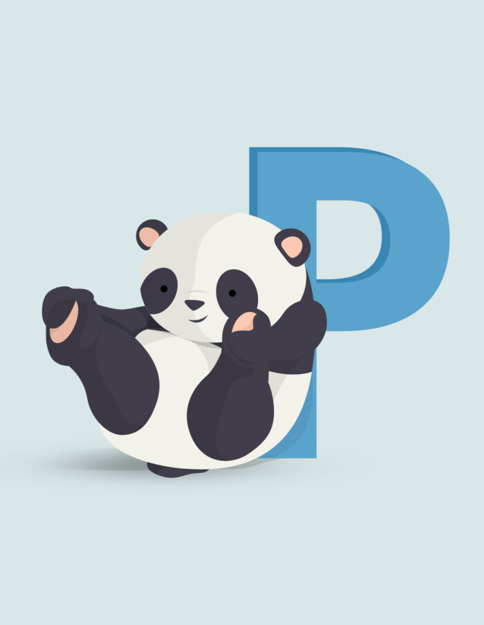 P for panda | Bogstavplakater fra Bogstavzoo