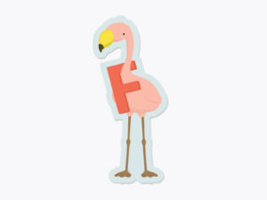 Klistermærker fra Bogstavzoo | F for flamingo