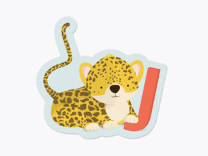 Klistermærker fra Bogstavzoo | J for jaguar