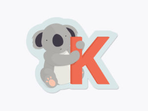 Klistermærker fra Bogstavzoo | K for koala