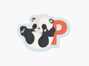 Klistermærker fra Bogstavzoo | P for panda
