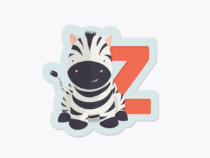 Klistermærker fra Bogstavzoo | Z for zebra