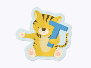 Klistermærker fra Bogstavzoo | T for tiger