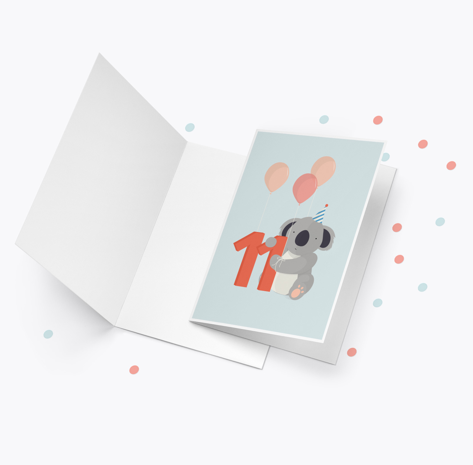 Fødselsdagskort fra Bogstavzoo | 11 års og 11 måneders mærkedage